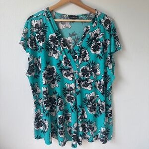 Lane Bryant floral blouse v-neck